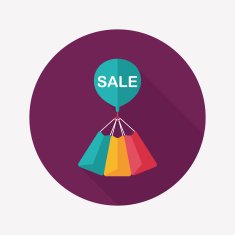 shopping paper bag flat icon with long shadow eps10 N35