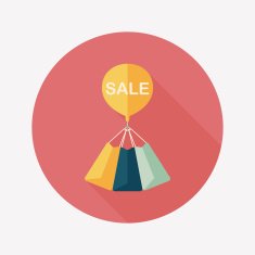 shopping paper bag flat icon with long shadow eps10 N36