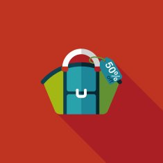 shopping bag flat icon with long shadow eps10 N2