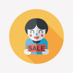SALE Shopaholic flat icon with long shadow eps10 N40