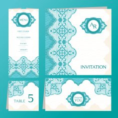 Set of floral wedding cards N8