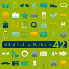 Set of fashion flat icons