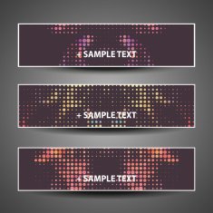 Colorful Dotted Vector Set of Three Header Designs