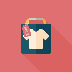 shopping paper bag flat icon with long shadow eps10 N38