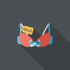 shopping sale underwear bra flat icon with long shadow eps10