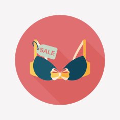 shopping sale underwear bra flat icon with long shadow eps10 N7