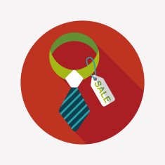 shopping sale tie flat icon with long shadow eps10 N21
