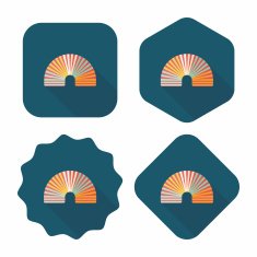 Rainbow spiral flat icon with long shadow eps10