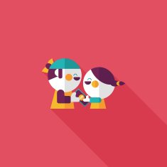 Valentine Shopping flat icon with long shadow eps10 N20
