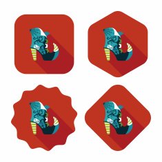 Halloween boot flat icon wtih long shadow eps10 N2