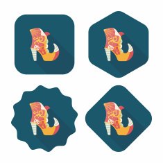 Halloween boot flat icon wtih long shadow eps10 N4
