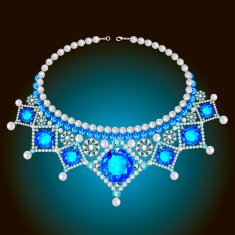 woman's necklace with pearls and precious stones