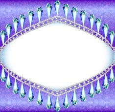 background frame with pendants made of precious stones