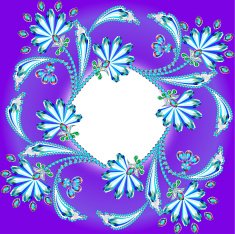 background frame with flowers made of precious stones and strip