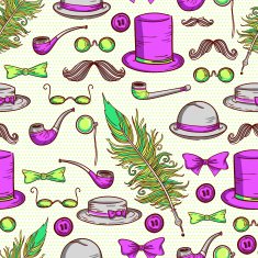 Retro gentleman elements pattern