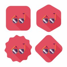 Sunglasses flat icon with long shadow N17