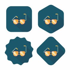 Sunglasses flat icon with long shadow N18