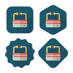 travel bag flat icon with long shadow N4