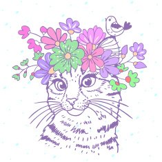 cat with wreath N2