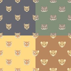 Seamless patterns with wild animals icons