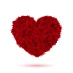 Red fur heart for Your Valentine design