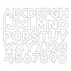 Alphabet fonts and numbers N2