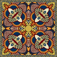 Traditional ornamental floral paisley bandanna N559
