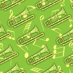Beautiful musical seamless pattern