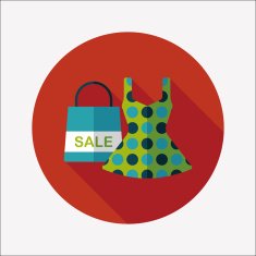 shopping dress flat icon with long shadow eps10 N42