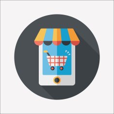 shopping store flat icon with long shadow eps10 N60