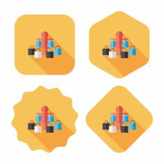 SALE Shopaholic flat icon with long shadow eps10 N66
