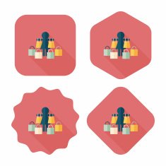 SALE Shopaholic flat icon with long shadow eps10 N68