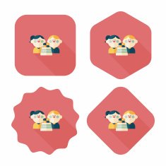 Valentine Shopping flat icon with long shadow eps10 N28