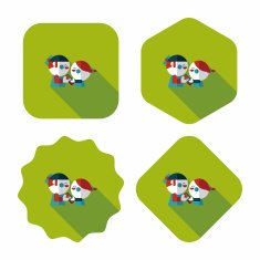 Valentine Shopping flat icon with long shadow eps10 N29