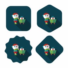 shopping flat icon with long shadow eps10 N14