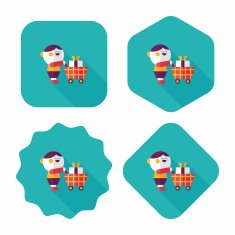 shopping flat icon with long shadow eps10 N16