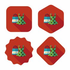 shopping dress flat icon with long shadow eps10 N46