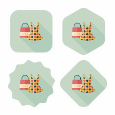 shopping dress flat icon with long shadow eps10 N49