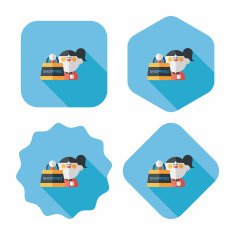 SALE Shopaholic flat icon with long shadow eps10 N70