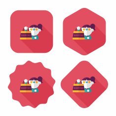 SALE Shopaholic flat icon with long shadow eps10 N71