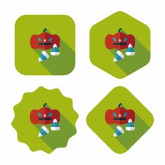 pumpkin flat icon with long shadow eps10 N10