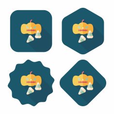 pumpkin flat icon with long shadow eps10 N13