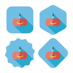 pumpkin candle flat icon with long shadow eps10 N10
