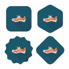 sneaker flat icon with long shadow eps10 N15