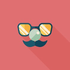 birthday mustache props flat icon with long shadow eps10