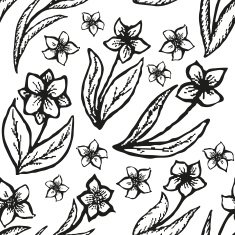 Floral doodling seamless background in tattoo style