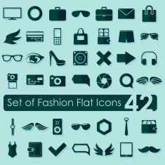 Set of fashion flat icons N2