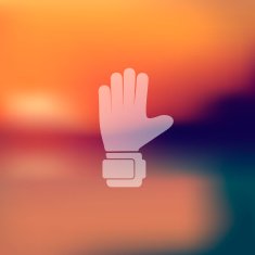 gloves icon on blurred background