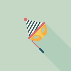 birthday party mask flat icon with long shadow eps10