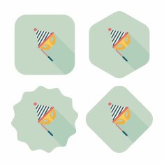 birthday party mask flat icon with long shadow eps10 N3